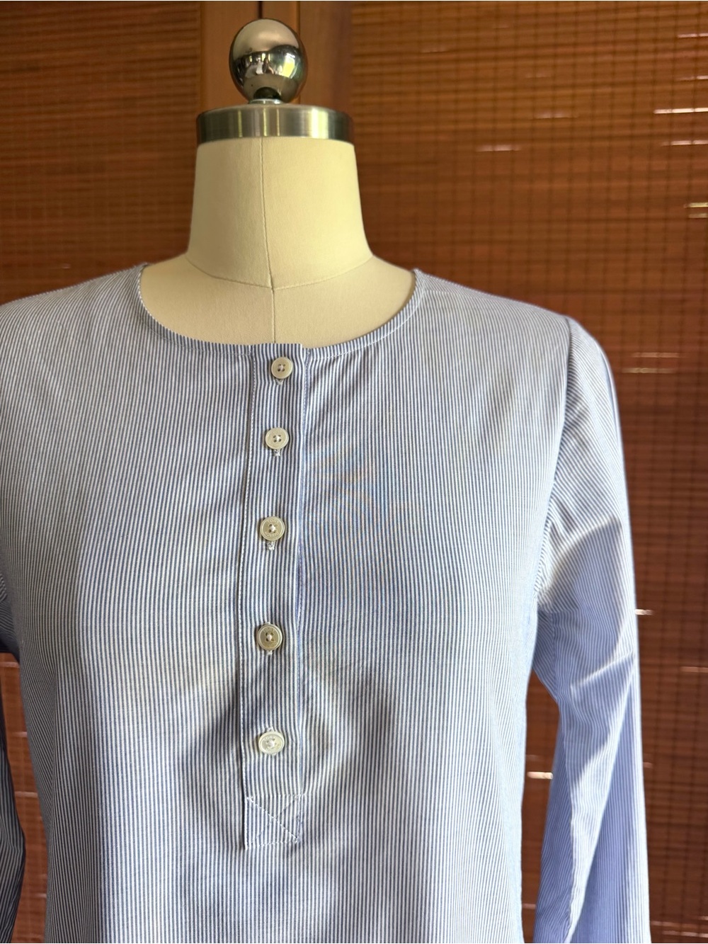 Tory Burch Light Blue White Striped Tunic Beach Coverup Dress with Red Tassel XS - Picture 6 of 8